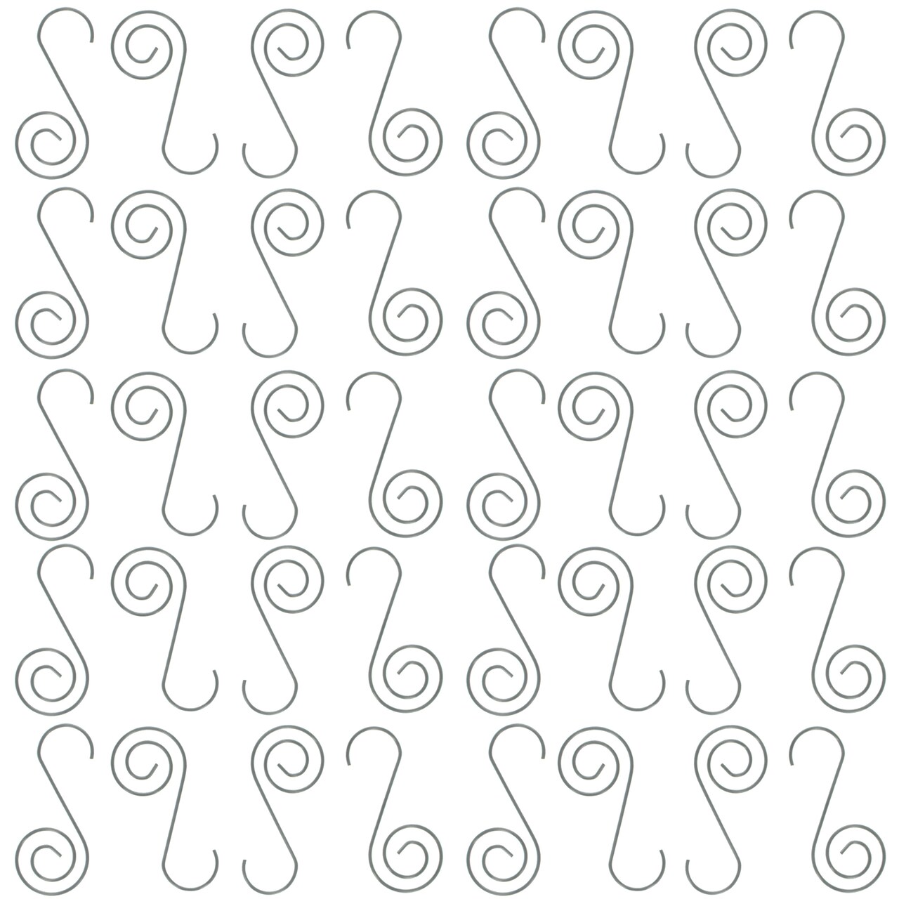 Set of 40 Silver Metal Wire Christmas Ornaments Hooks Hangers 1.6 Inches